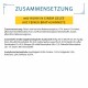 Emballage de nourriture pour animaux mettant en avant "Huhn in einem Gelee" (poulet en gelée) avec une composition détaillée, des ingrédients et une analyse nutritionnelle.