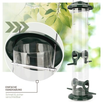 wildtier liebe Futtersäule für Samen, Körner & Kerne 38cm, Grün FRESSNAPF