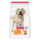 Hill's Science Plan Light Hundefuttertüte für erwachsene Hunde (Large 25+ kg) mit gelbem Labrador; Aufschriften 'Light', 'Science Plan' und '100% Balanced'.