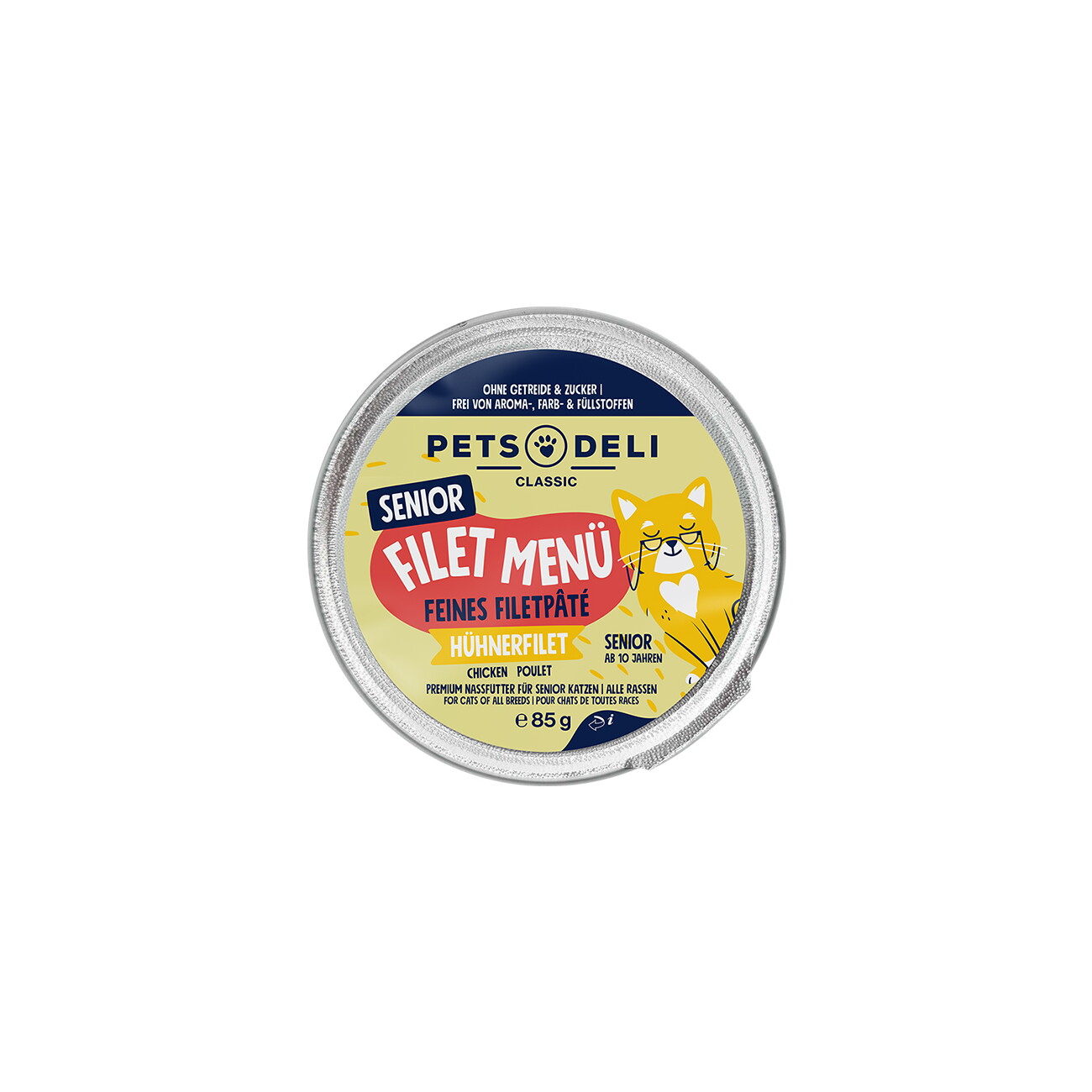 Pets Deli Nassfutter Katze, Senior, Filet Menü Hühnerfilet 12x85g