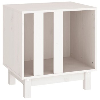 Hundehütte Massivholz Kiefer Hundehöhle Hundebett weiß 50 cm, 40 cm, 52 cm