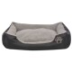 Hundebett mit gepolstertem Kissen Schwarz/Grau 80 cm, 80 cm, 21 cm