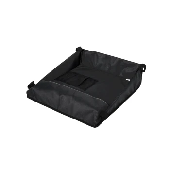 Schwarzes Haustierbett mit abnehmbarem Bezug und einer Netztasche, entworfen für Komfort und einfache Reinigung.