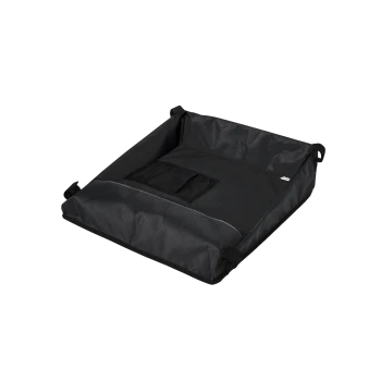 Schwarzes Haustierbett mit abnehmbarem Bezug und einer Netztasche, entworfen für Komfort und einfache Reinigung.