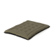 Ein plüschiges, rechteckiges Haustierbett in Olivgrün mit gepolstertem Design und schwarzem Rand, ideal für den Komfort von Haustieren.
