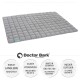 Graue Haustiermatte mit einem gesteppten Design, beschriftet "Doctor Bark", mit Text über Haltbarkeit, Hygiene und Pflegehinweise.