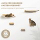Wandregal für Katzen mit zwei sich ausruhenden Katzen, mit dem Text "Für mehrere Katzen" und "Robuste Stabilität," plus einem "BIS 35 KG" Abzeichen.