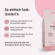 Farbcode des Gesundheitsindikators für Katzenstreu mit pH-Werten und Hinweisen auf Nierenschäden oder Blut im Urin in deutscher Sprache.