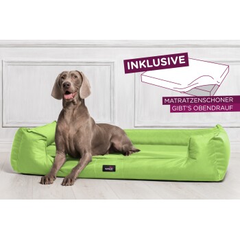® GOOFY - Orthopädisches Hundebett aus Polyester inkl. Matratzenschoner hellgrün 90 cm, 22 cm, 75 cm