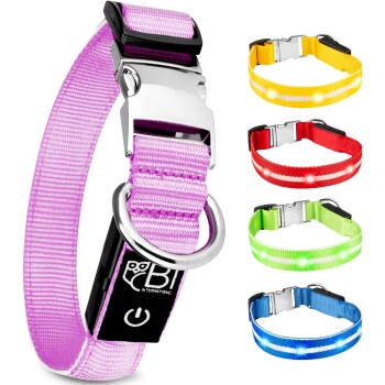 Leuchthalsband Hundehalsband pink L
