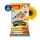 PANTO-Sonnenblumenkerne-Vogelfuttersack mit zwei Vögeln, Sonnenblume, 'Made in Hamburg'-Abzeichen und Aufdruck 'Naturbelassen'.