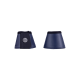 Marineblaue Pferdehufstiefel mit einem Logo, entworfen für Schutz und Komfort, aus zwei Winkeln gezeigt.