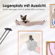 Siamkatze in wandmontierter Hängematte über einem gerahmten Bild; Text 'Logenplatz mit Aussicht.'
