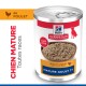 Boîte Hill's Science Plan, pâté en tranche 'Mature Adult 7+' recette saine au poulet ; étiquette française 'Chien Mature'.