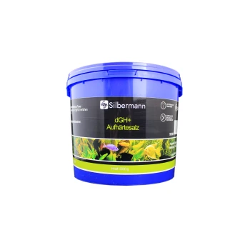 Blauer Behälter von Silbermann dGH++ Aufhärtessalz, ein Wasserhärteverstärker für Aquarien, mit 5000 g.