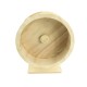 Holz-Laufrad für kleine Haustiere, mit einem glatten Innenraum und einem kreisförmigen Design, auf einer stabilen Basis montiert.