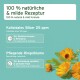 Haustierpflegeprodukt auf einem türkisfarbenen Hintergrund, das "100% natürliche & milde Rezeptur" und "Kolloidales Silber 25 ppm" für die Wundpflege zeigt.