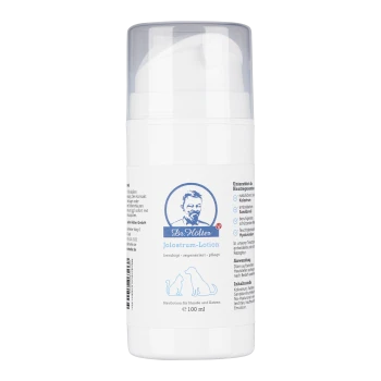 Dr. Höler Jolostrum-Lotion für Haustiere, 100 ml Flasche, mit beruhigenden und regenerierenden Eigenschaften für Hunde und Katzen.