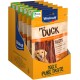 Vitakraft reine Entenfilets in recycelbarer Verpackung, mit Entenstreifen und dem Text "100% PURE TASTE", geeignet für Haustiere.