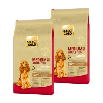 SELECT GOLD Sensitive Adult Medium Lamm & Reis 2×12 kg