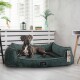 ® Orthopädisches Hundebett FRANKLIN Kuscheliger Teddy-Stoff - Hundesofa petrol 1,1 m, 22 cm, 90 cm