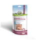 Ein Paket von BELLFOR Premium-Tiersnacks mit gefriergetrockneten Grönlandgarnelen, beschriftet mit "LECKERBISSEN", mit einem Gewicht von 150 g.