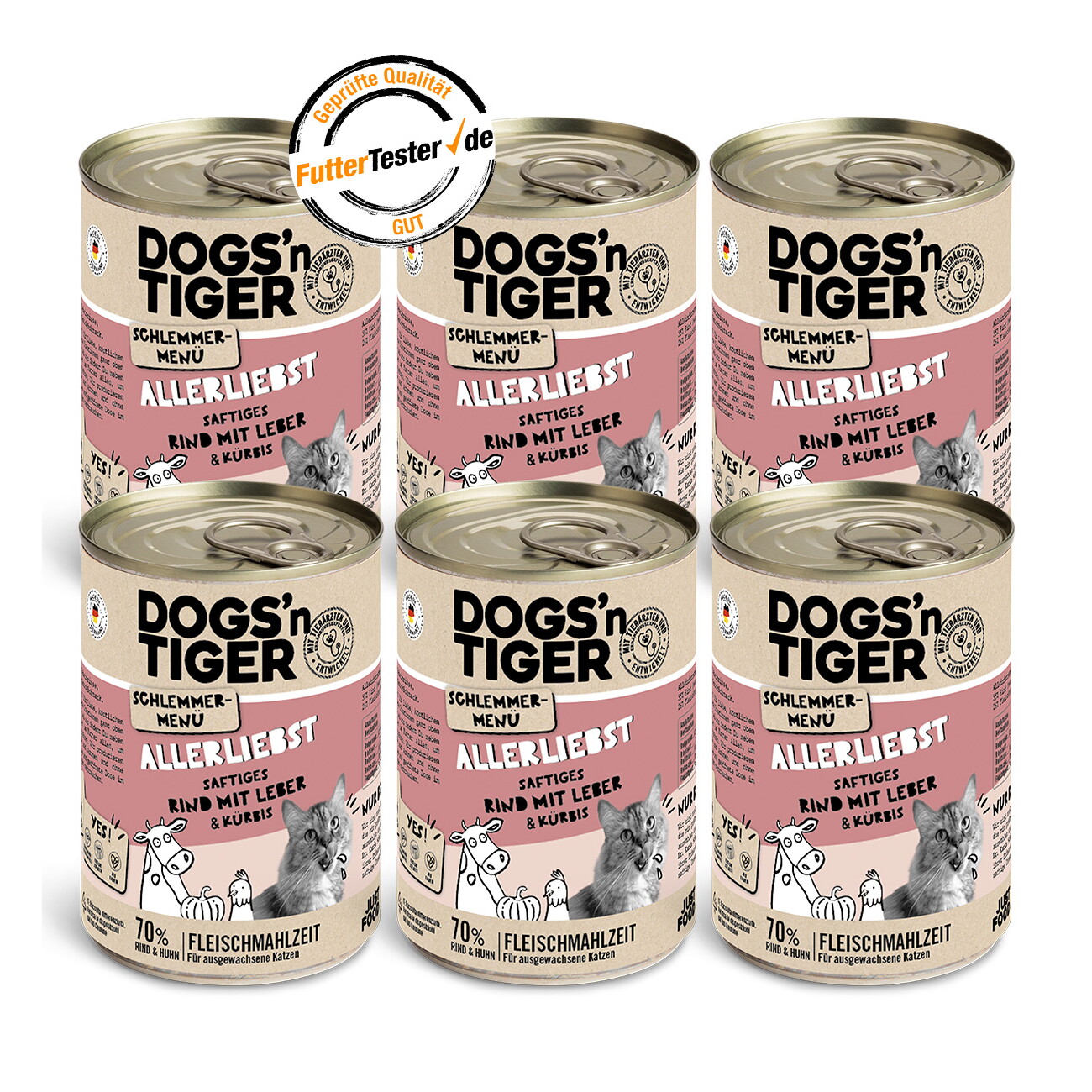 Dogs'n Tiger Allerliebst Rind & Huhn 6x400 g