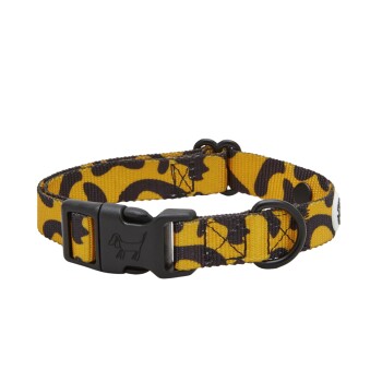 Hundehalsband Recyceltes Polyester schwarz/ orange S