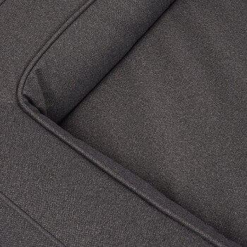 Nahaufnahme eines dunkelgrauen Haustierbettes mit einer strukturierten Stoffoberfläche und gepolsterten Kanten, ideal für den Komfort von Haustieren.