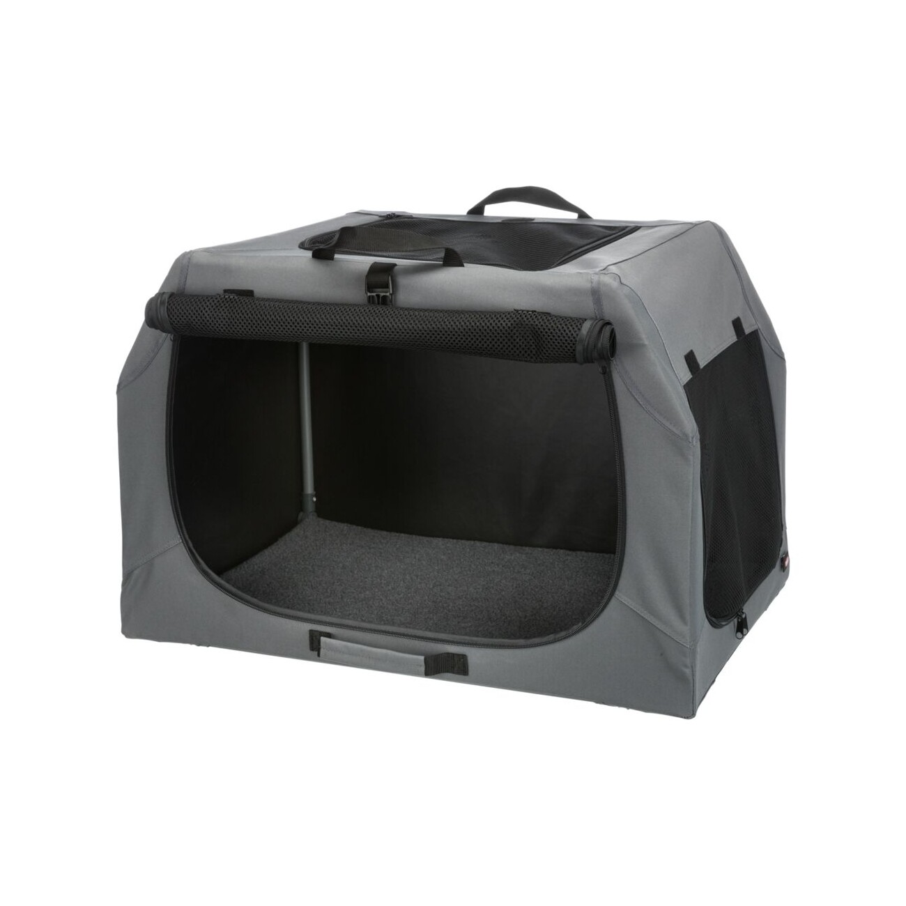 Trixie 39722 Vario 30 Mobile Kennel, Maat S-M: 76 × 48 × 51 cm, Zwart/Grijs