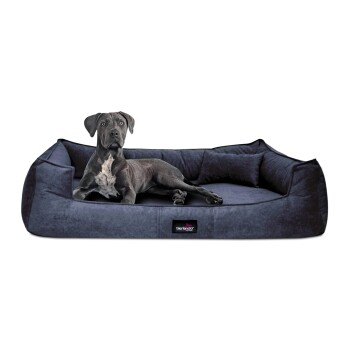 ® BRUCE VELOURS Orthopädisches Hundebett Soft dunkelblau 1,3 m, 25 cm, 1 m