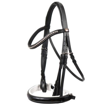Hans Melzer Kandare Hamburg LACK schwarz/silber WB (Warmblut)