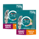 Zwei 750g Beutel Purina ONE Bifensis Urinary Health Katzenfutter mit einer grauen getigerten Katze und Hühnerbild.