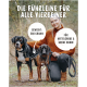 Eine Person kniet mit zwei Hunden in einem Wald und zeigt eine Hundeleine. Text: "Die Führleine für alle Vierbeiner," "280 Gramm," "Für große Hunde."