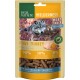 Snack à base de viande de dinde Pure Nature Wilderness pour chiens, avec un loup en arrière-plan, contenant 90 % de dinde, 10 % de légumes, et sans céréales ajoutées.