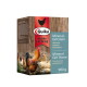 Quiko Hobby Farming Mineral Grit Stone 900 g Schachtel mit Foto von Hahn und Hennen auf Holzuntergrund