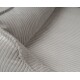 Nahaufnahme eines weichen, grauen Haustierbettes mit gerippter Textur und plüschigen Kanten, ideal für den Komfort von Haustieren.
