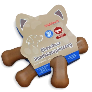 Braunes Hundespielzeug zum Kauen in Y-Form, mit abgerundeten Enden und einer strukturierten Oberfläche, ideal zum Spielen und für die Zahngesundheit.
