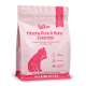 Rosa KatKare-Katzenfutterbeutel mit der Aufschrift 'Frische Pute & Huhn Essential', Katzensilhouette, 'Alleinfutter' und Zutaten-Symbolen.