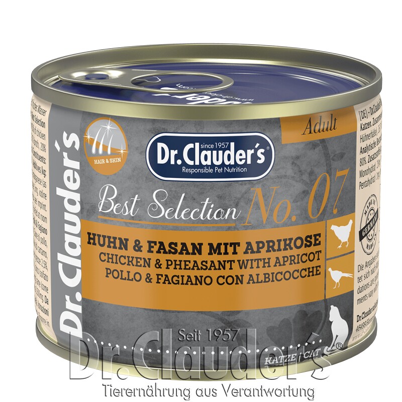 Dr. Clauder's Best Selection No7 Huhn & Fasan mit Aprikose 12x200 g