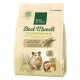 Verpackung von Real Nature Best Muesli für Zwerghamster, mit einem niedlichen Hamster und den Highlights von Hirse, Reis und Hafer.