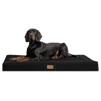 ® OSCAR VISCO Orthopädische Hundematratze Kunstleder Velours Hundebett schwarz 1,5 m, 11 cm, 1 m