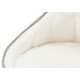 Gros plan d'un lit pour animaux de compagnie confortable avec un intérieur doux et en peluche blanche et une bordure grise.
