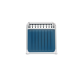 Lit pour animaux avec une surface de sommeil bleue et un cadre en métal blanc, conçu pour le confort et la durabilité.
