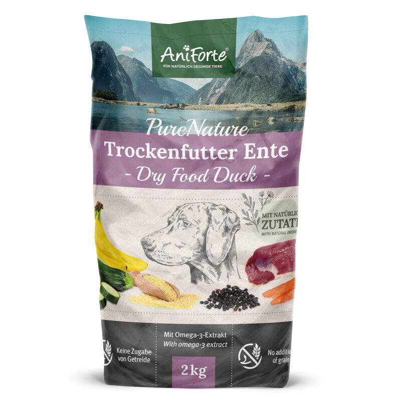 AniForte Trockenfutter Ente mit Hirse 2 kg