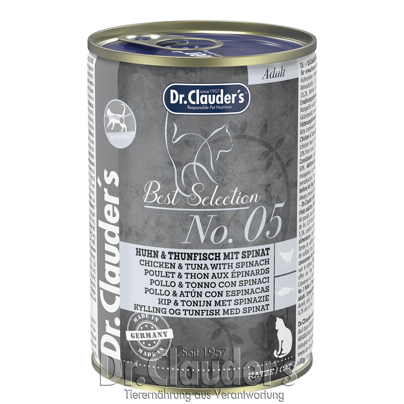 Dr. Clauder's Best Selection No5 Huhn & Thunfisch mit Spinat 12x400 g