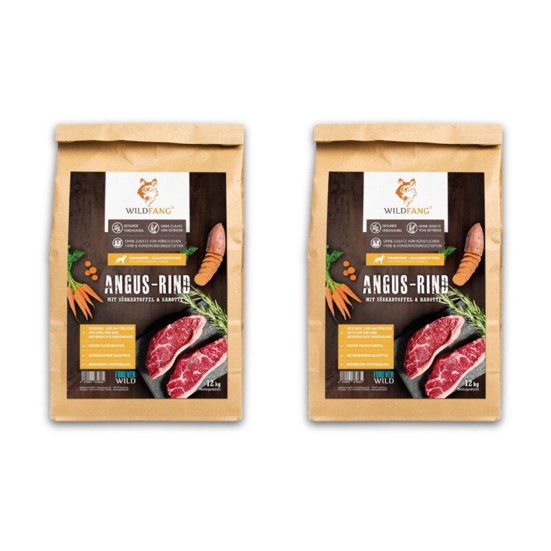 Wildfang ® Adult Trockenfutter Angus Rind 2x6 kg