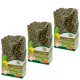 Drie zakken JR Farm Grainless konijnenvoer met groene pellets en een Duits label met de tekst 'Alleinfutter für Zwergkaninchen Complete.'