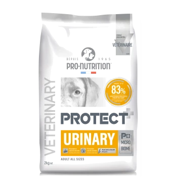 Beutel Pro-Nutrition Protect+ Urinary veterinärmedizinisches Hundefutter, 2 kg, für erwachsene Hunde, mit 83 % Auflösungskapazität für Struvitsteine.