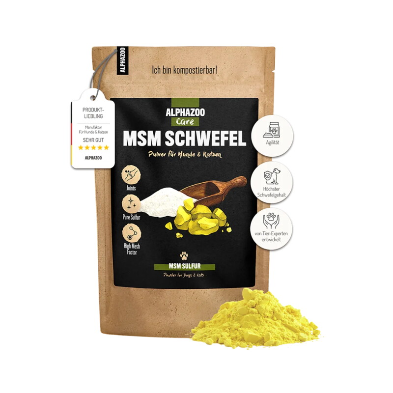ALPHAZOO MSM-Pulver für Hunde und Katzen 500 g